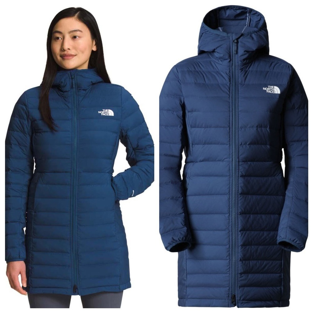 THE NORTH FACE Women Belleview Stretch 600 Down Parka Shady Blue Size XS